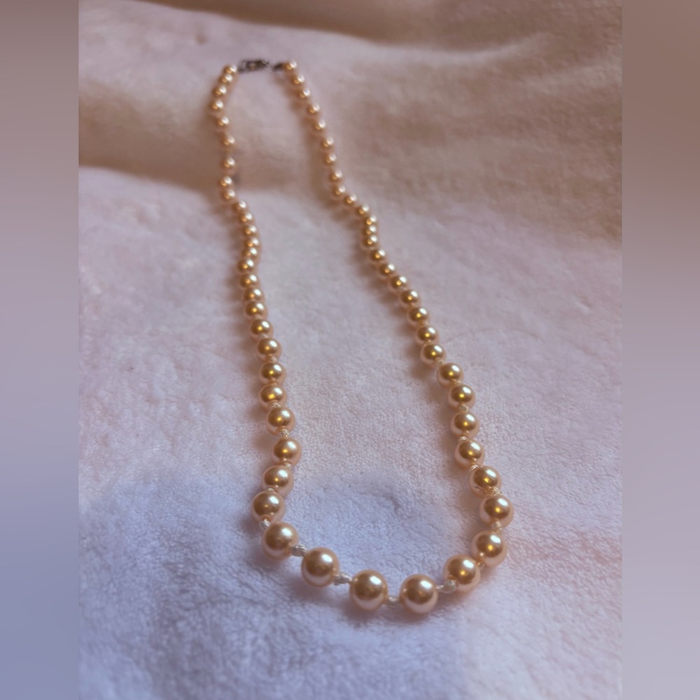 Classic Gold Pearl Necklace